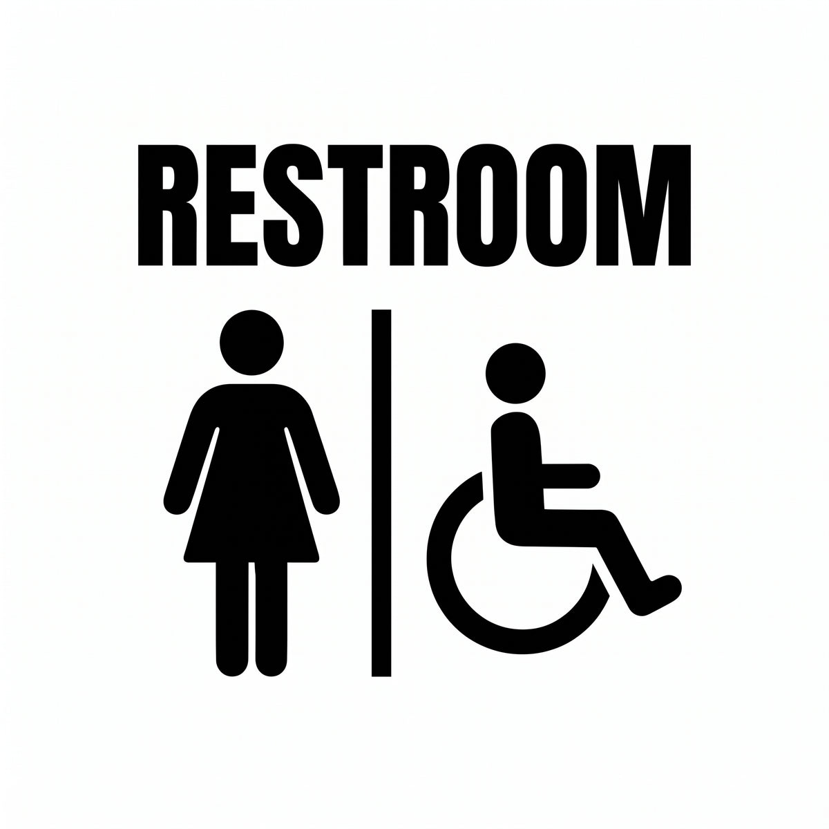 オフィス ドアサイン ウォールステッカー【RESTROOM / 女性・車椅子（バリアフリー）】転写タイプ ピクトサイン 15×15cm