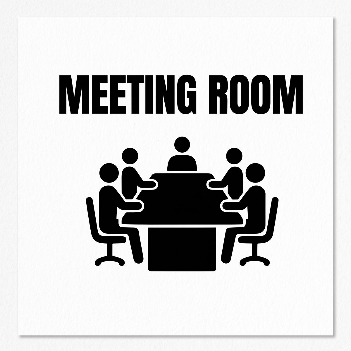 オフィスドアサイン ビジネスステッカー【MEETING ROOM / 会議室】転写タイプ ピクトサイン 15×15cm