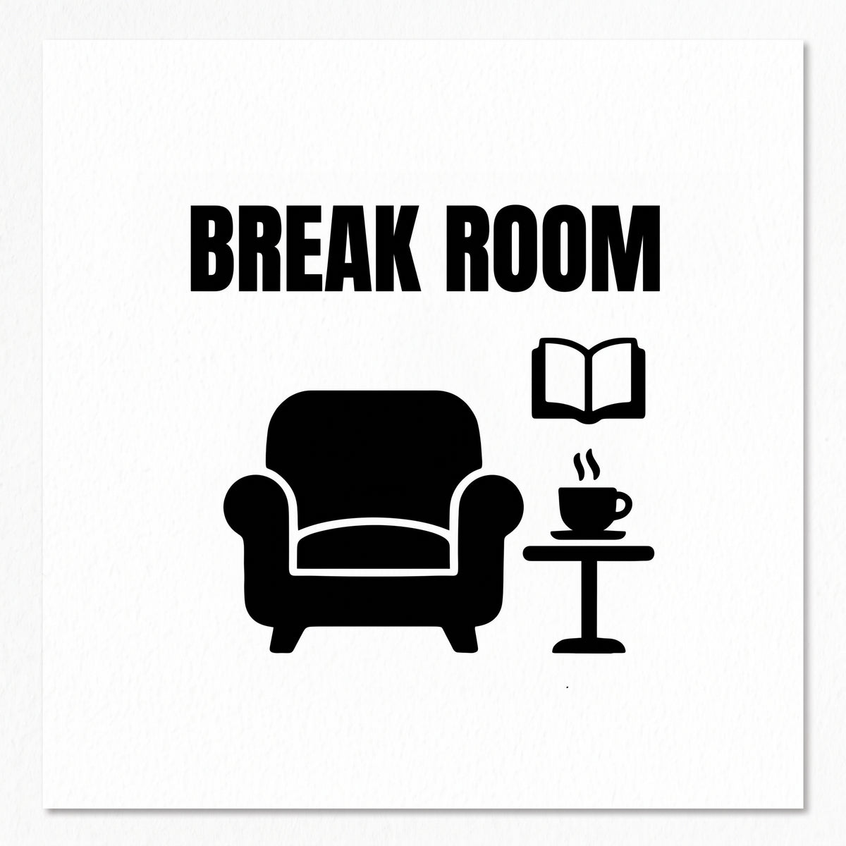 オフィス ドアサイン ウォールステッカー【BREAK ROOM / 休憩室・リフレッシュルーム】転写タイプ ピクトサイン 15×15cm