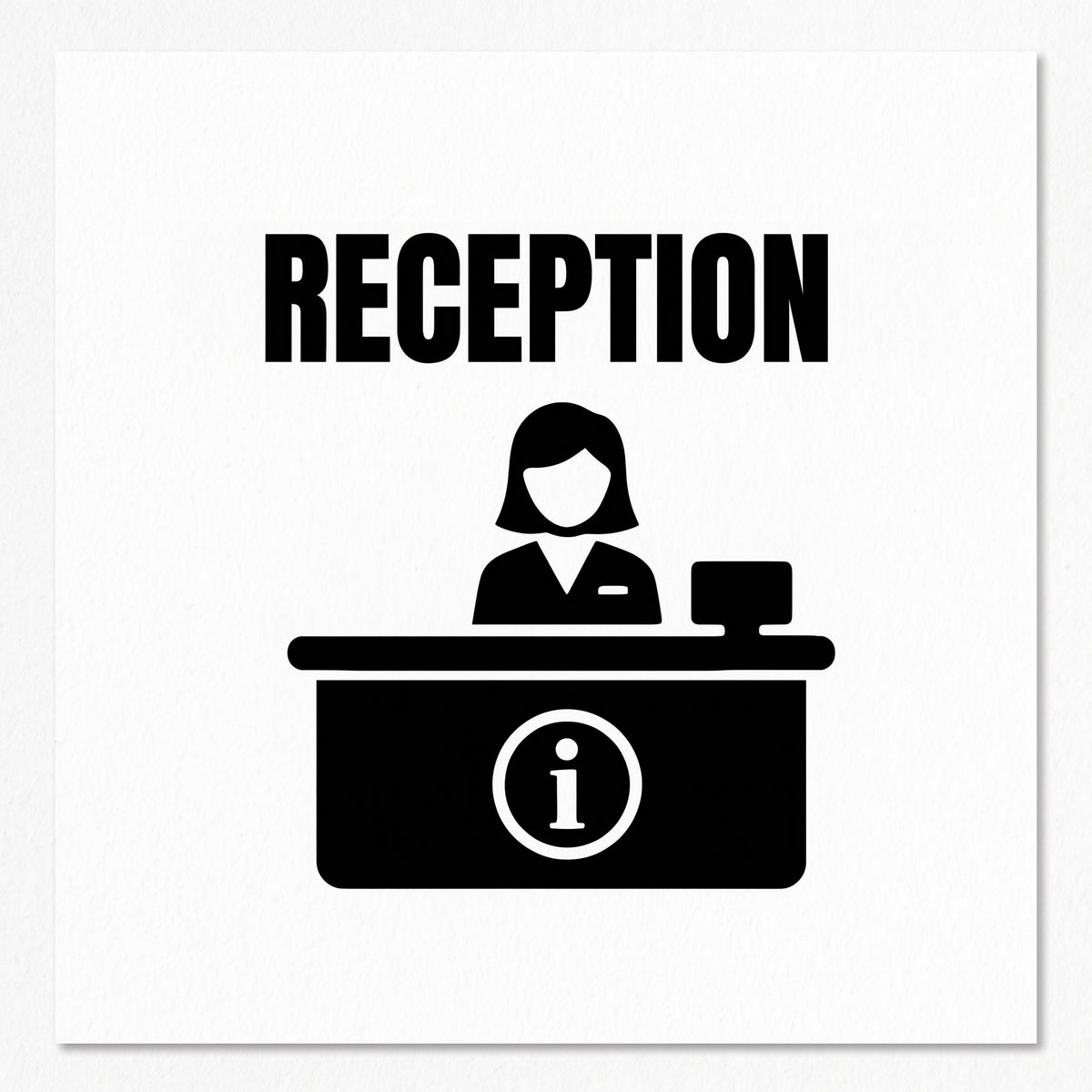 オフィス ドアサインステッカー【RECEPTION / 受付】転写タイプ ピクトサイン 15×15cm