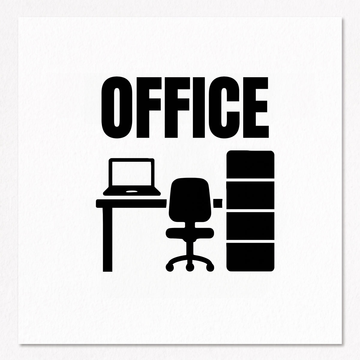 オフィス ドアサイン ウォールステッカー【OFFICE / 事務室・執務室】転写タイプ ピクトサイン 15×15cm