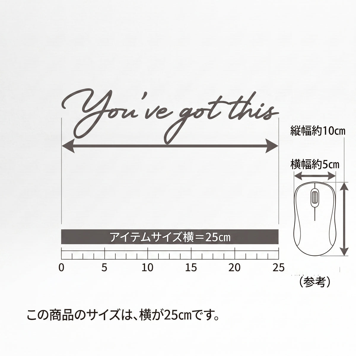 ウォールステッカー 転写タイプ 英字「You've got this」：オフィス・書斎・テレワーク向け カッティングステッカー（横25cm）
