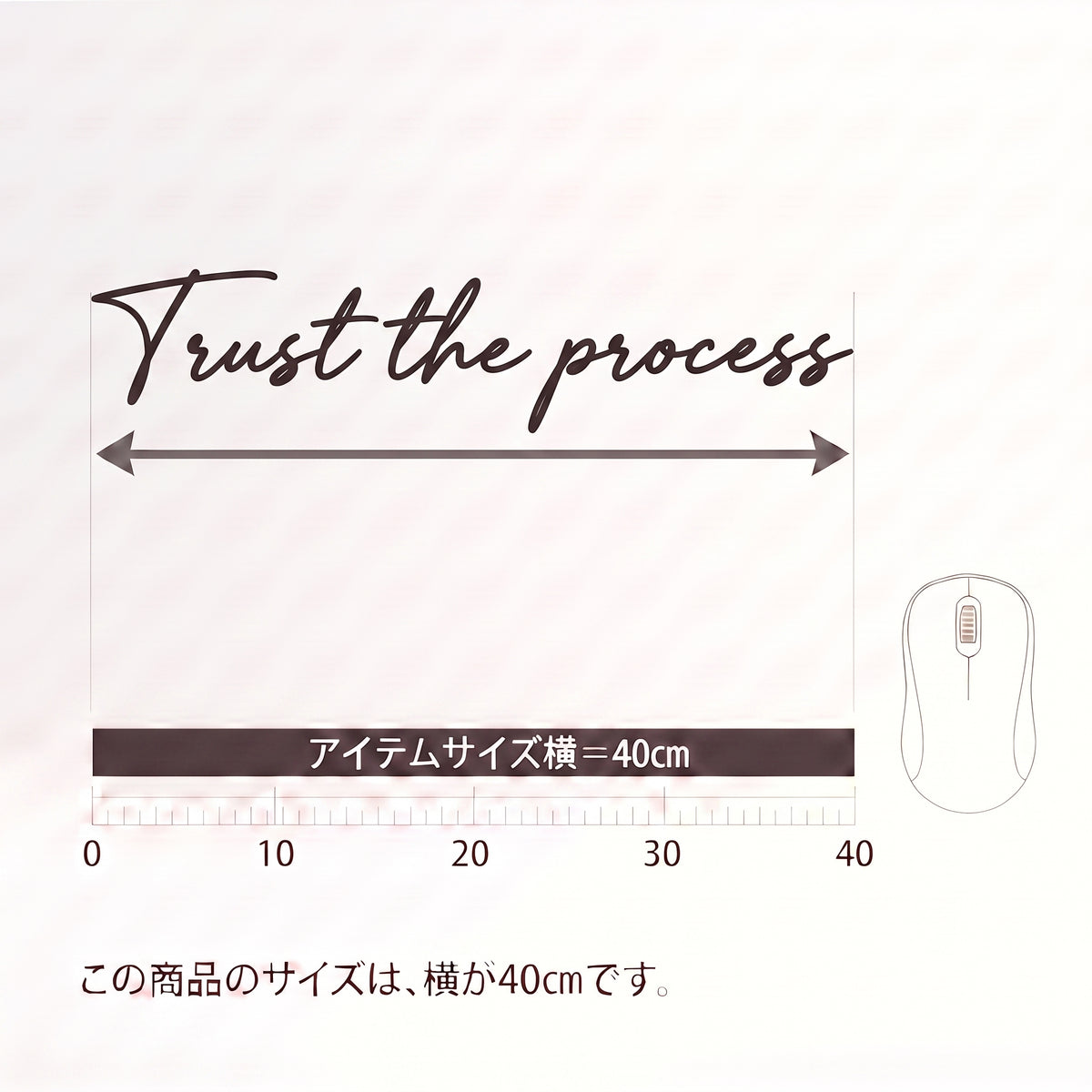転写タイプ 英語格言「Trust the process」：作戦会議室・ホワイトボード横・プロジェクトルーム用ウォールステッカー  タイポグラフィステッカー（横幅40cm）